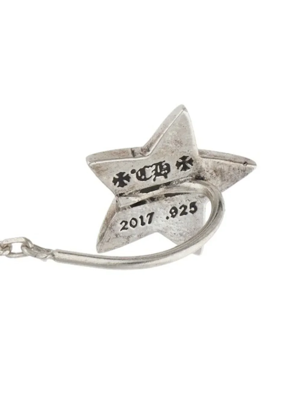 Chrome Hearts Chain Star Silver Earrings